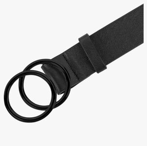 NWOT Black Faux Leather O- Ring Belt